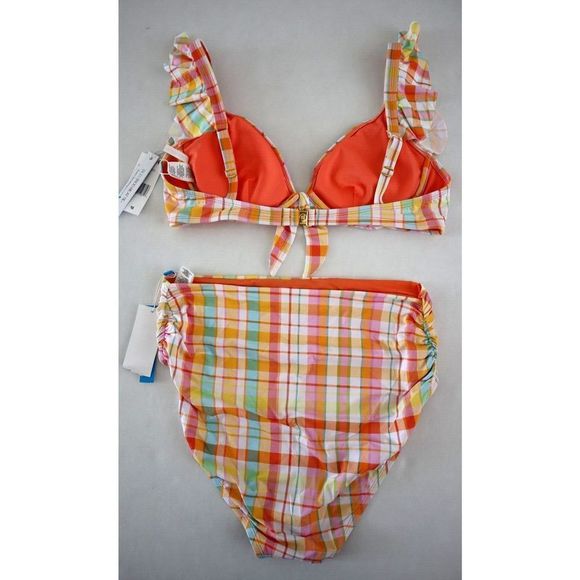 Bleu Rod Beattie RBHS22117 Sz 12 Multi Hip To Be Square Printed Bikini Set $150 - Picture 2 of 14